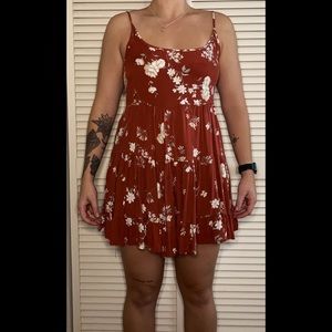 Red Floral Brandy Melville Jada Dress. One Size.